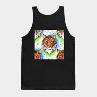 Continuous Line Tiger Portrait. 2022 New Year Symbol by Chinese Horoscope Tank Top